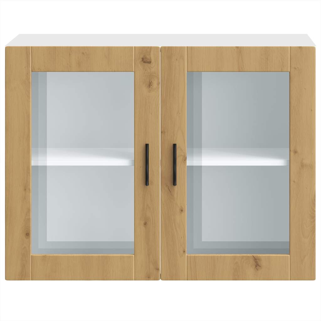 Kitchen Wall Cabinet with Glass Door Porto Artisan Oak
